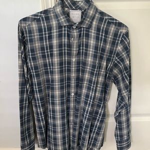 Billy Reid dress shirt in stylish plaid pattern.  Size medium in great condition